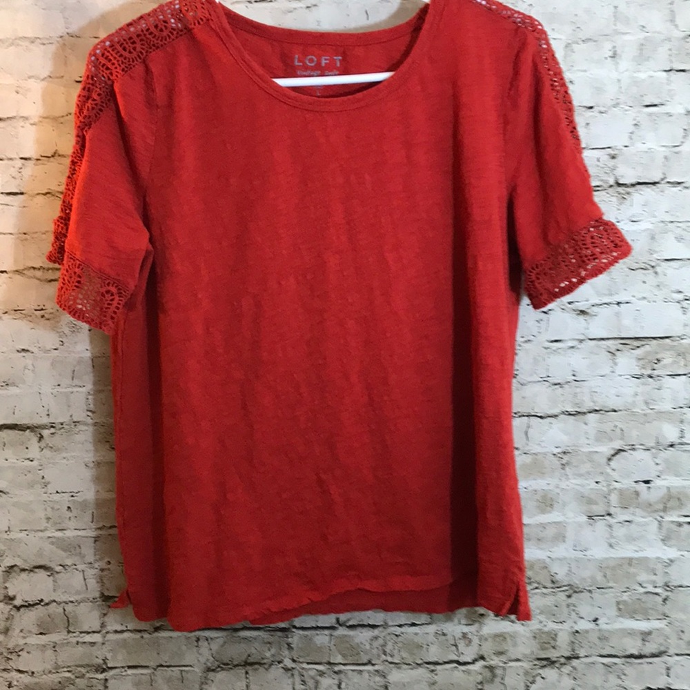Loft Vintage Soft Red Top Size Large